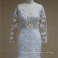 Q029 Luxury Mermaid Wedding Dress Long Sleeve Lace Sexy Applique Wedding Dresses